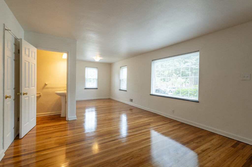 empty apartment with wooden floors